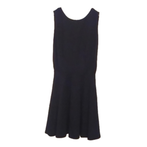 Black Ponte Skater Mini Dress Size XXS Round Neck, Open Back EUC